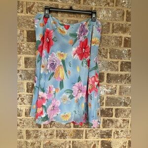 Lauren Ralph Lauren Silk Floral Skirt 14W New With Tags cocktail summer party